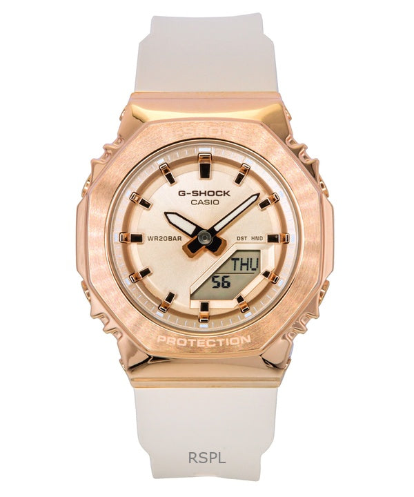 Casio G-Shock Analog Digital Bio-Based Resin Strap Rose Gold Dial Quartz GM-S2110PG-4A 200M Women's Watch