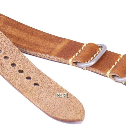 Brown Ratio Brand Leather Watch Strap 20mm