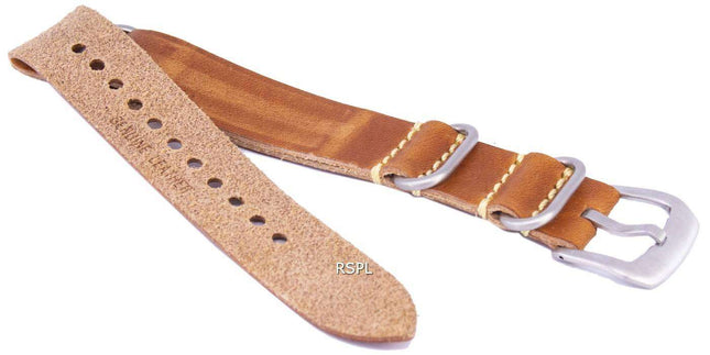 Brown Ratio Brand Leather Watch Strap 20mm