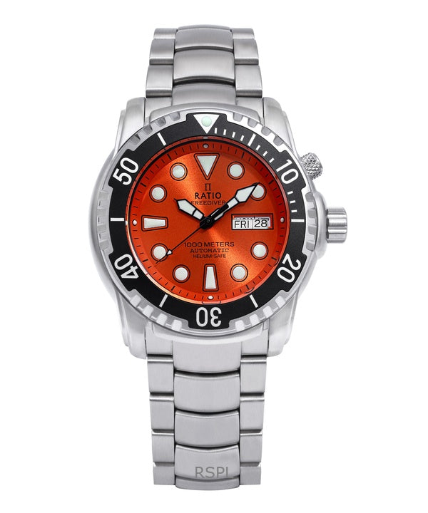 Ratio FreeDiver Helium-Safe 1000M Sapphire Automatic 1068HA96-34VA-ORG Men's Watch