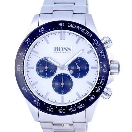 Hugo Boss Ikon Chronograph Tachymeter Silver Dial Quartz 1512964.G 100M Mens Watch