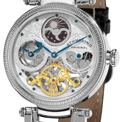 Stuhrling Original Magistrate Automatic Dual Time Skeleton Dial 353A.33152 Mens Watch