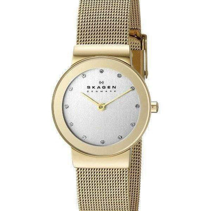 Skagen Freja Gold Tone Mesh Bracelet Crystallized 358SGGD Womens Watch