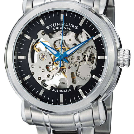 Stuhrling Original Delphi Antium Automatic Skeleton Black Dial 387.33111 Mens Watch