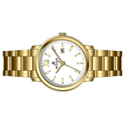 Westar Profile Stainless Steel White Dial Quartz 40245GPN101 Women's Watch