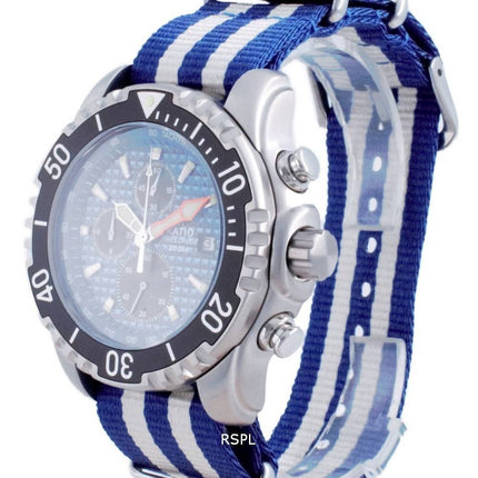 Ratio Free Diver Chronograph Nylon Quartz Diver's 48HA90-17-CHR-BLU-var-NATO2 200M Men's Watch