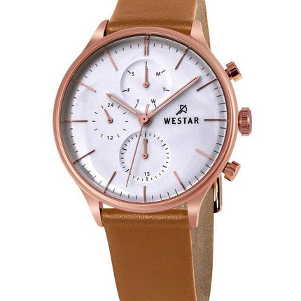 Westar Profile Leather Strap Silver Dial Quartz 50192PPN627 Men's Watch