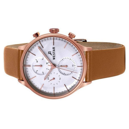 Westar Profile Leather Strap Silver Dial Quartz 50192PPN627 Men's Watch