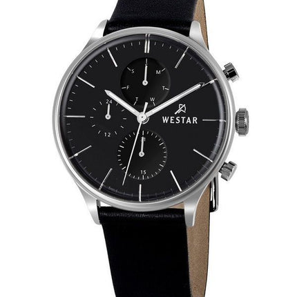 Westar Profile Leather Strap Black Dial Quartz 50192STN103 Men's Watch