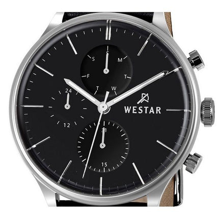 Westar Profile Leather Strap Black Dial Quartz 50192STN103 Men's Watch