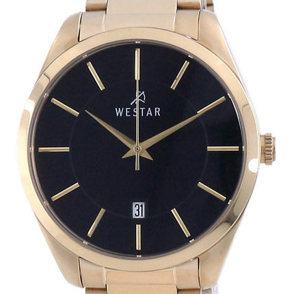 Westar Black Dial Gold Tone Stainless Steel Quartz 50213 GPN 103 Men's Watch