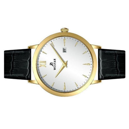 Westar Profile Leather Strap Silver Dial Quartz 50214GPN107 Men's Watch
