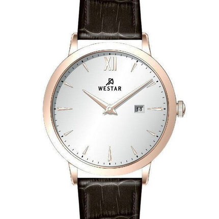 Westar Profile Leather Strap Silver Dial Quartz 50214PPN627 Men's Watch