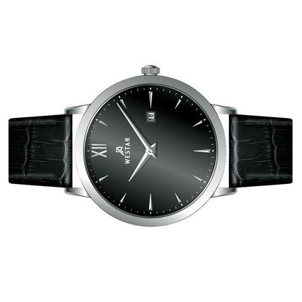 Westar Profile Leather Strap Black Dial Quartz 50214STN103 Men's Watch