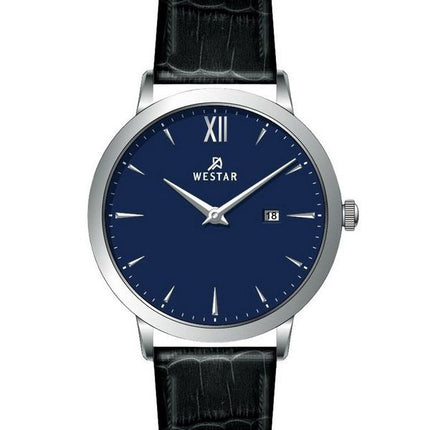 Westar Profile Leather Strap Blue Dial Quartz 50214STN104 Men's Watch