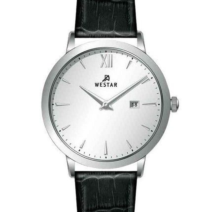 Westar Profile Leather Strap Silver Dial Quartz 50214STN107 Men's Watch