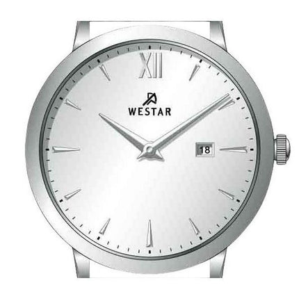 Westar Profile Leather Strap Silver Dial Quartz 50214STN107 Men's Watch