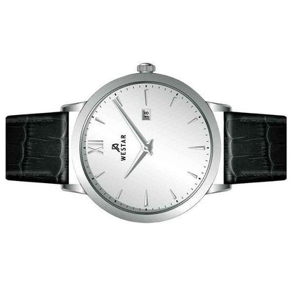 Westar Profile Leather Strap Silver Dial Quartz 50214STN107 Men's Watch