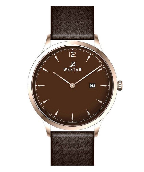 Westar Profile Leather Strap Brown Dial Quartz 50217PPN620 Men's Watch