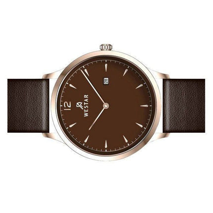 Westar Profile Leather Strap Brown Dial Quartz 50217PPN620 Men's Watch