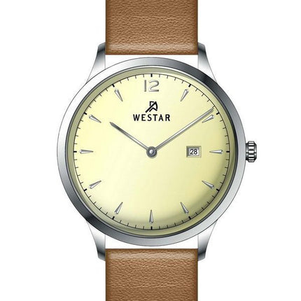 Westar Profile Leather Strap Light Champagne Dial Quartz 50217STN182 Men's Watch