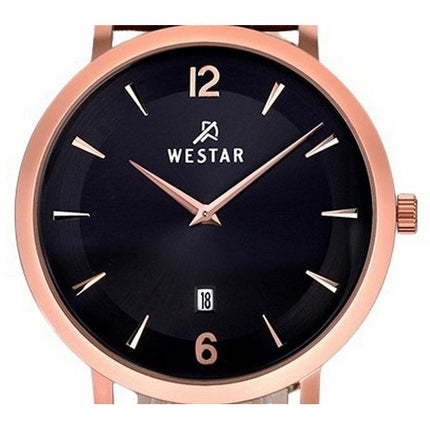 Westar Profile Leather Strap Black Dial Quartz 50219PPN623 Men's Watch