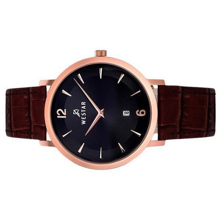 Westar Profile Leather Strap Black Dial Quartz 50219PPN623 Men's Watch