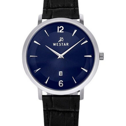 Westar Profile Leather Strap Blue Dial Quartz 50219STN104 Men's Watch