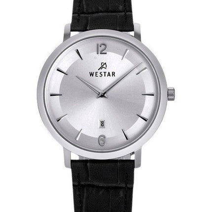 Westar Profile Leather Strap Silver Dial Quartz 50219STN107 Men's Watch