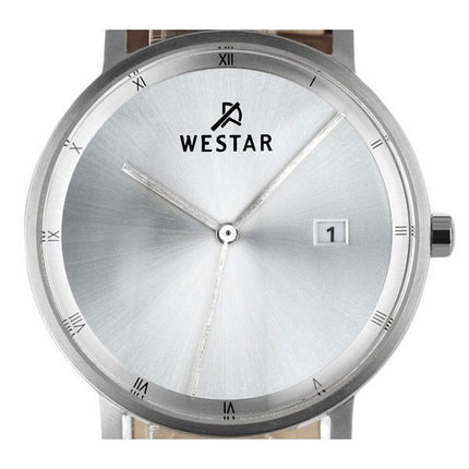 Westar Profile Leather Strap Silver Dial Quartz 50221STN107 Men's Watch