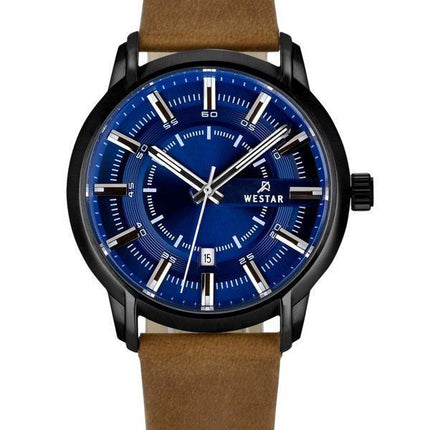 Westar Profile Leather Strap Blue Dial Quartz 50228BBN184 Men's Watch