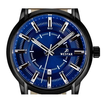 Westar Profile Leather Strap Blue Dial Quartz 50228BBN184 Men's Watch