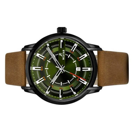 Westar Profile Leather Strap Green Dial Quartz 50228BBN885 Men's Watch