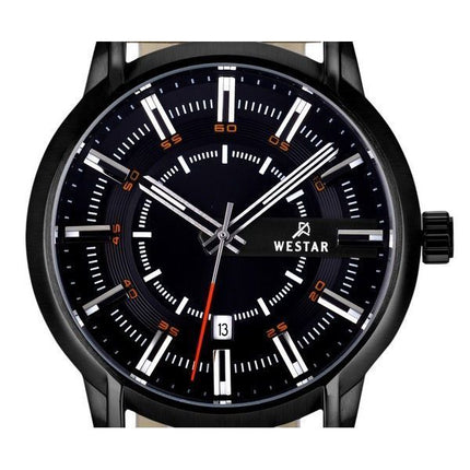 Westar Profile Leather Strap Black Dial Quartz 50228STN883 Men's Watch