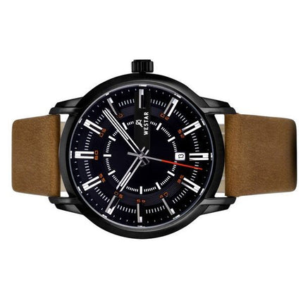 Westar Profile Leather Strap Black Dial Quartz 50228STN883 Men's Watch