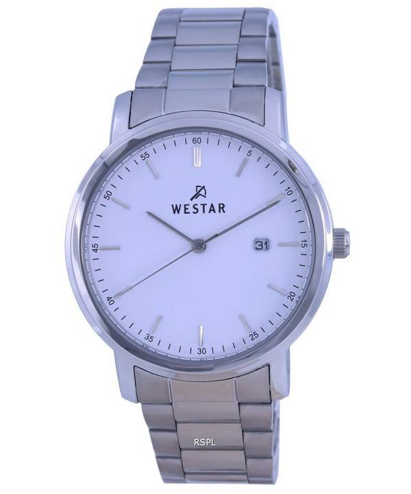 Westar White Dial Stainless Steel Quartz 50243STN101 Men's Watch