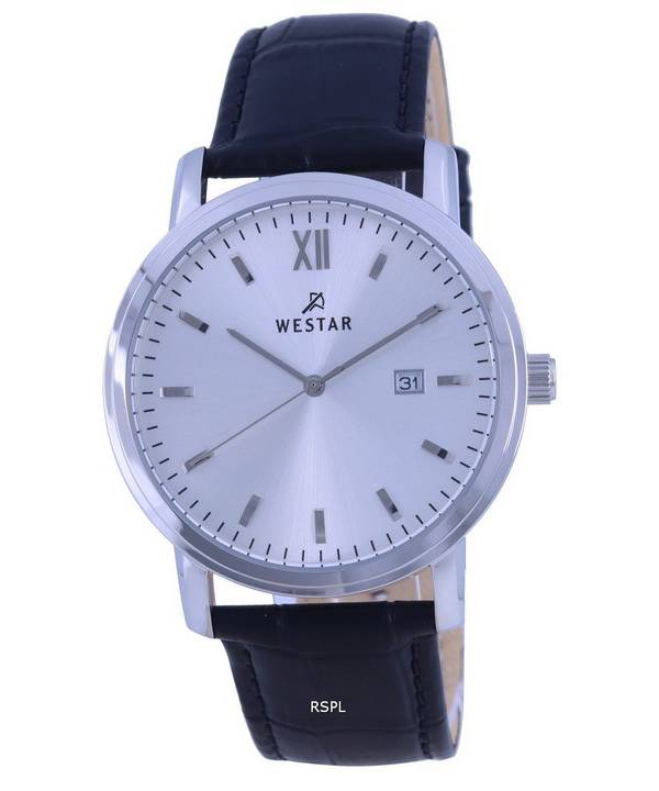 Westar White Dial Leather Strap Quartz 50244STN107 Men's Watch