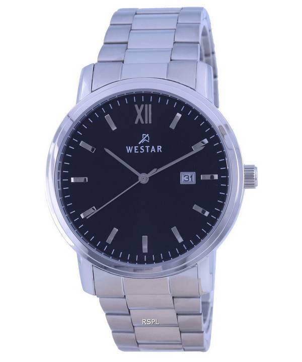 Westar Black Dial Stainless Steel Quartz 50245STN103 Men's Watch
