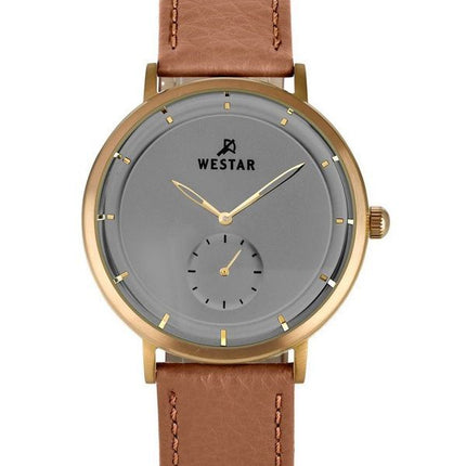 Westar Profile Leather Strap Grey Dial Quartz 50246BZZ186 Men's Watch
