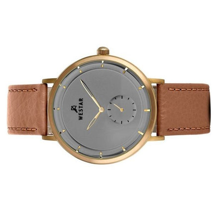 Westar Profile Leather Strap Grey Dial Quartz 50246BZZ186 Men's Watch