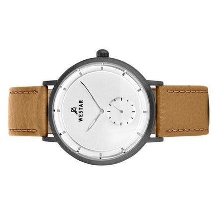 Westar Profile Leather Strap Silver Dial Quartz 50246GGN187 Men's Watch