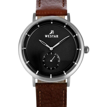 Westar Profile Leather Strap Black Dial Quartz 50246STN123 Men's Watch
