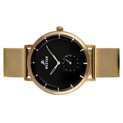 Westar Profile Gold Tone Stainless Steel Black Dial Quartz 50247BZZ103 Men's Watch