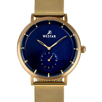 Westar Profile Gold Tone Stainless Steel Blue Dial Quartz 50247BZZ104 Men's Watch