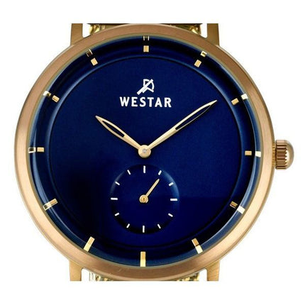 Westar Profile Gold Tone Stainless Steel Blue Dial Quartz 50247BZZ104 Men's Watch