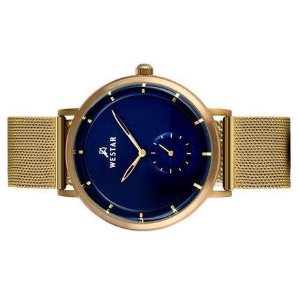 Westar Profile Gold Tone Stainless Steel Blue Dial Quartz 50247BZZ104 Men's Watch