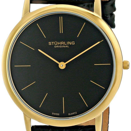 Stuhrling Original Ascot Swiss Quartz Ultra Thin Black Dial 601.33351 Mens Watch