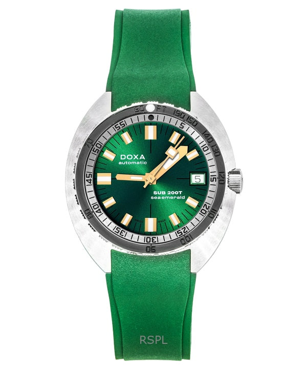 Doxa SUB 200T Sea Emerald Rubber Strap Green Dial Automatic Diver's 804.10.131S.26 200M Men's Watch With Extra Strap