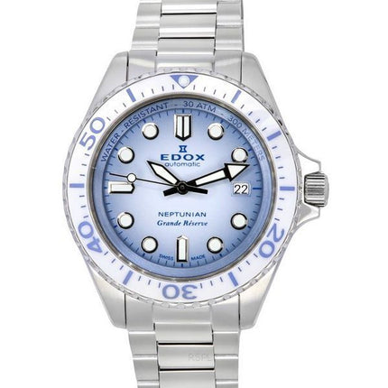 Edox Neptunian Grande Reserve Date Blue Dial Automatic Diver's 80801 3BBUM BUCDN 300M Men's Watch