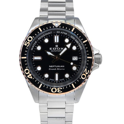 Edox Neptunian Grande Reserve Black Dial Automatic Diver's 80801 3NRM NIR 300M Men's Watch